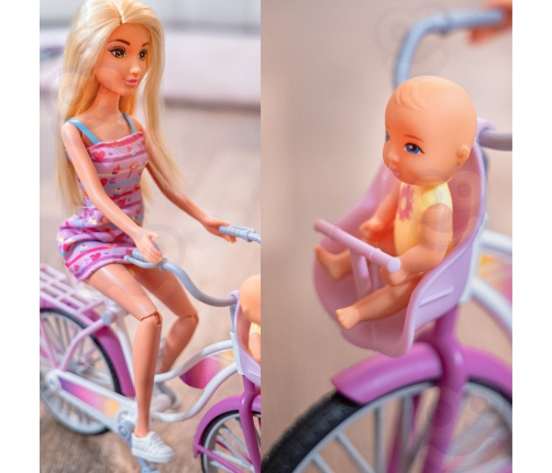 WOOPIE ROYAL Lalka Lily Rowerzystka Bobas w Foteliku Rower