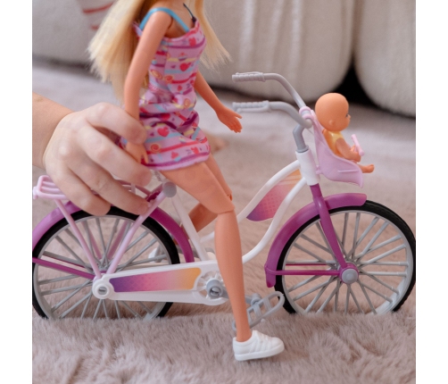 WOOPIE ROYAL Lalka Lily Rowerzystka Bobas w Foteliku Rower