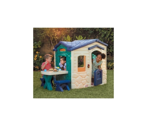 Little Tikes Domek Ogrodowy z PATIO z Magicznym Dzwonkiem Granatowo-zielony