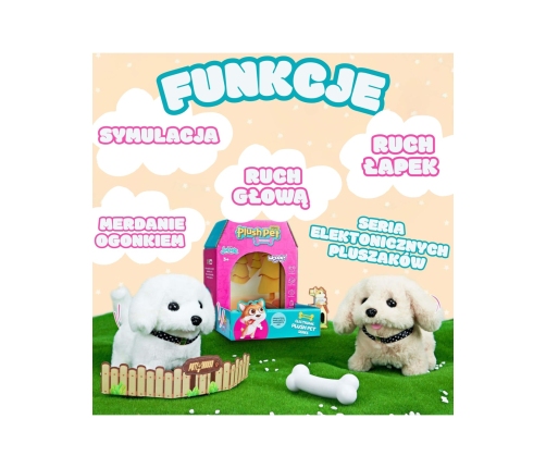 WOOPIE Piesek Interaktywny Pluszak z Kością Bichon Golden Retriever