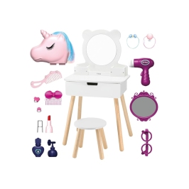 VIGA Zestaw Biała Toaletka + Akcesoria Jak z Salonu