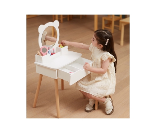 VIGA Zestaw Biała Toaletka + Akcesoria Jak z Salonu