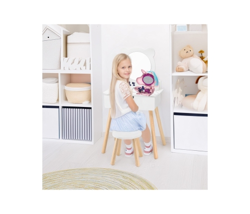 VIGA Zestaw Biała Toaletka + Akcesoria Jak z Salonu