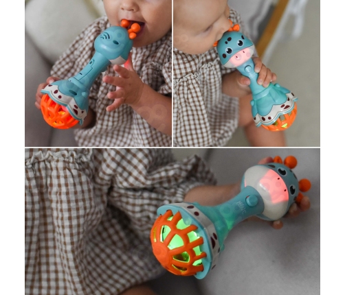 WOOPIE BABY Grzechotka Żyrafka Sensoryczna Gryzak z Muzyką Montessori 1 szt.