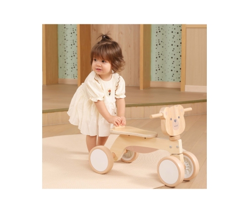 VIGA PolarB Drewniany Jeździk Miś Brunatny Miękkie Koła