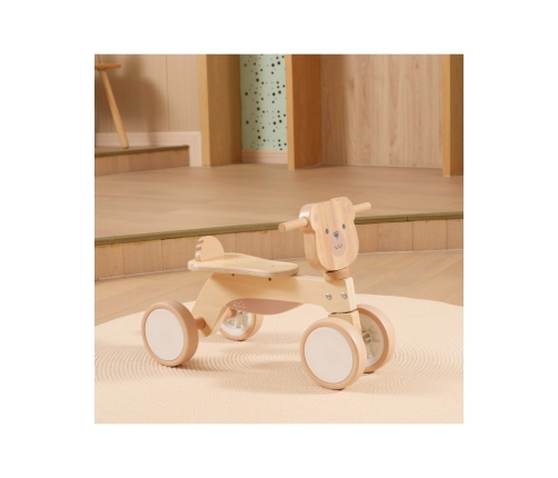 VIGA PolarB Drewniany Jeździk Miś Brunatny Miękkie Koła