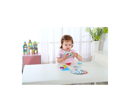 TOOKY TOY Drewniane Puzzle Tangram Układanka