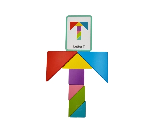 TOOKY TOY Drewniane Puzzle Tangram Układanka