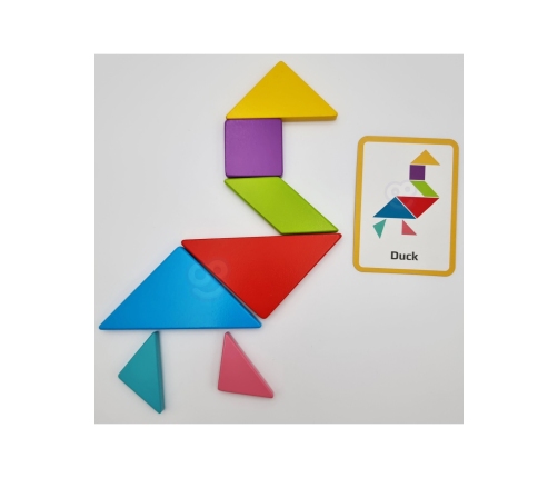 TOOKY TOY Drewniane Puzzle Tangram Układanka