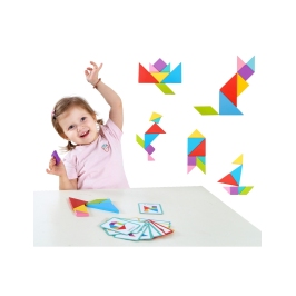 TOOKY TOY Drewniane Puzzle Tangram Układanka