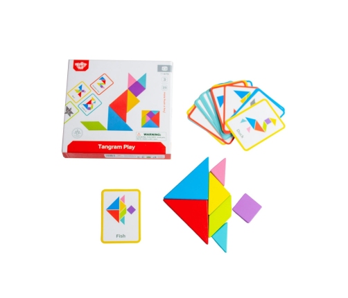 TOOKY TOY Drewniane Puzzle Tangram Układanka