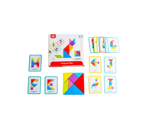 TOOKY TOY Drewniane Puzzle Tangram Układanka