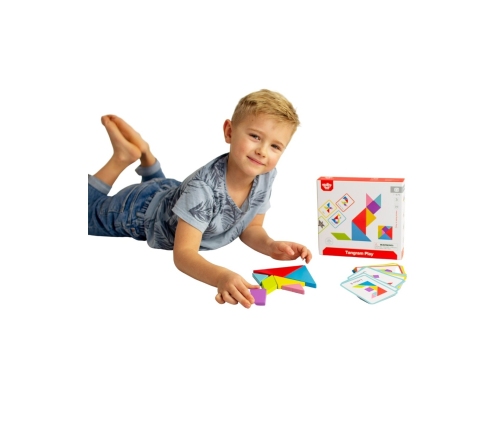 TOOKY TOY Drewniane Puzzle Tangram Układanka