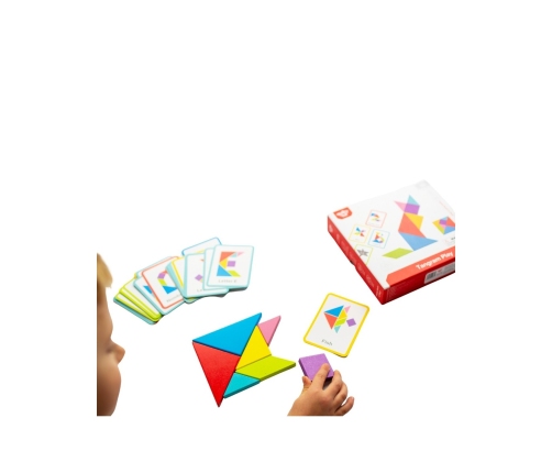 TOOKY TOY Drewniane Puzzle Tangram Układanka