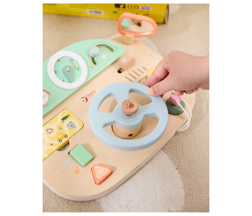 CLASSIC WORLD Drewniana Tablica Manipulacyjna Wielofunkcyjna Kierownica Motoryczna