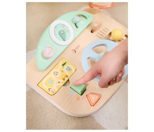 CLASSIC WORLD Drewniana Tablica Manipulacyjna Wielofunkcyjna Kierownica Motoryczna