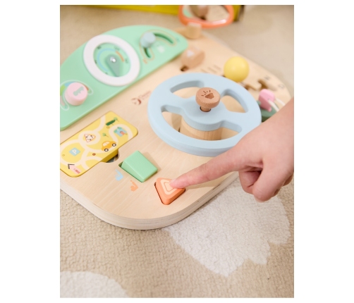 CLASSIC WORLD Drewniana Tablica Manipulacyjna Wielofunkcyjna Kierownica Motoryczna