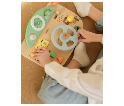 CLASSIC WORLD Drewniana Tablica Manipulacyjna Wielofunkcyjna Kierownica Motoryczna