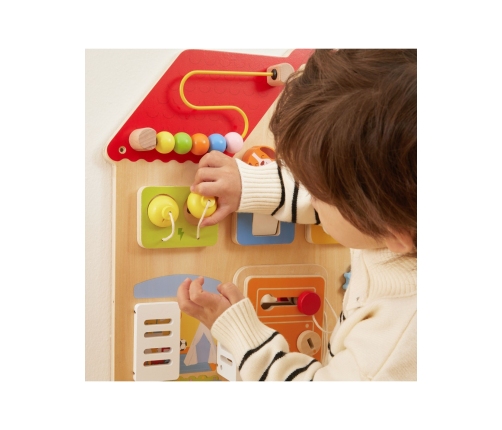 VIGA Drewniana Tablica Manipulacyjna Domek Odkrywania i Nauki