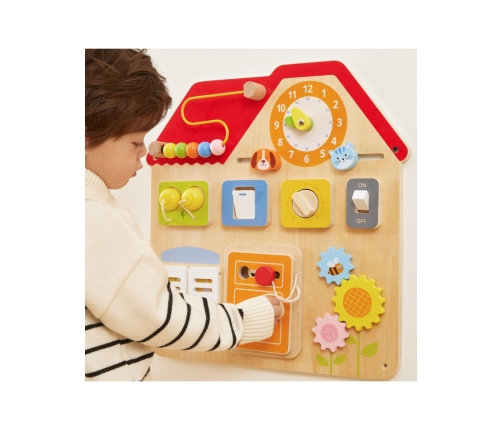 VIGA Drewniana Tablica Manipulacyjna Domek Odkrywania i Nauki