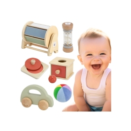 VIGA Zestaw Zabawek Edukacyjnych Pudełko Box od 6 miesiąca do 12 miesiąca