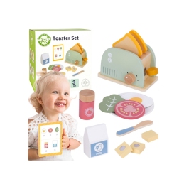WOOPIE GREEN Drewniany Toster Zestaw Śniadaniowy z Akcesoriami 14 el. FSC WOOPIE GREEN Drewniany Toster Zestaw Śniadaniowy z Akcesoriami 14 el. FSC