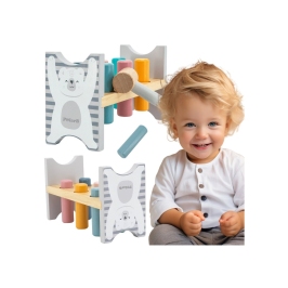 VIGA PolarB Drewniana Ławeczka Przebijanka Wbijanka z Młotkiem - Montessori