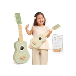 Viga Drewniane Ukulele Gitara Dla Dzieci Zielone Z Nutami