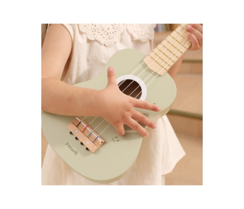 Viga Drewniane Ukulele Gitara Dla Dzieci Zielone Z Nutami