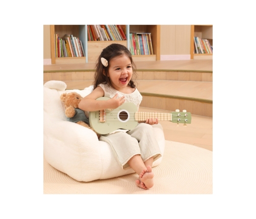 Viga Drewniane Ukulele Gitara Dla Dzieci Zielone Z Nutami