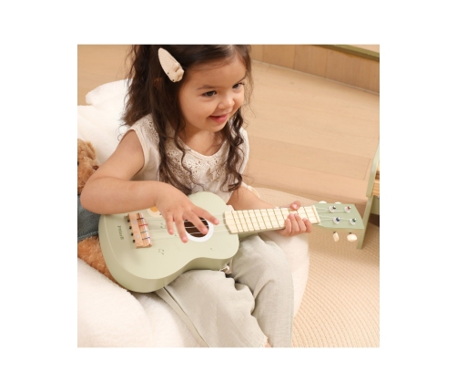 Viga Drewniane Ukulele Gitara Dla Dzieci Zielone Z Nutami