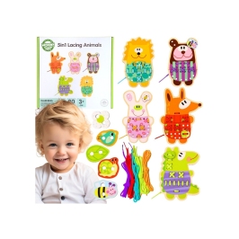 WOOPIE GREEN Drewniana Sznurowanka 5w1 Zwierzątka do Nawlekania WOOPIE GREEN Drewniana Sznurowanka 5w1 Zwierzątka do Nawlekania