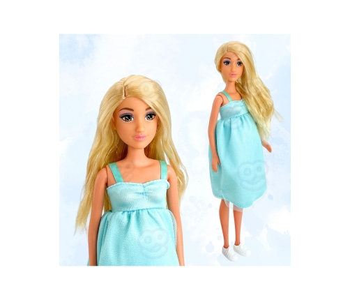 WOOPIE ROYAL Lalka Lily z Brzuszkiem w Ciąży Niemowlak Błękitna Sukienka