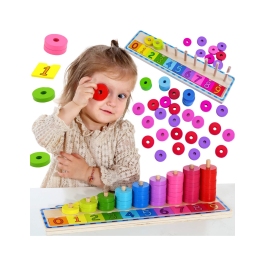 WOOPIE GREEN Układanka Nauka Liczenia i Kolorów Montessori 56 el.