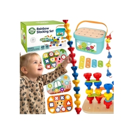 WOOPIE GREEN Konstrukcyjny BOX Motoryczny Montessori 12w1 FSC