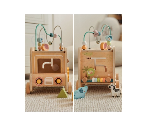 WOOPIE GREEN Drewniana Kostka Aktywności Samochód Terenowy Safari FSC