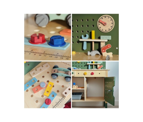 WOOPIE GREEN Drewniany Warsztat STEM Zestaw z Narzędziami