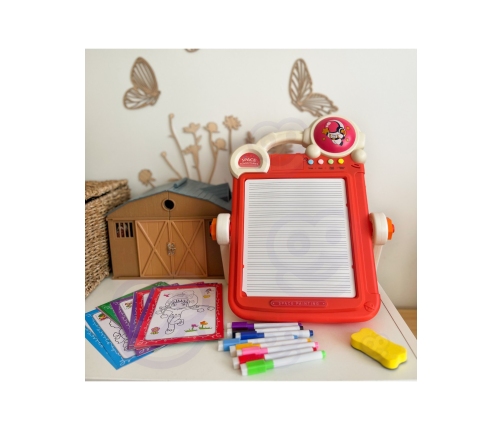 WOOPIE Dwustronna Tablica do Rysowania Gra Tetris 2w1 Pomarańczowa