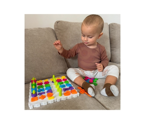 WOOPIE Układanka Montessori Sorter Trening Mózgu Literki Cyferki 139 el