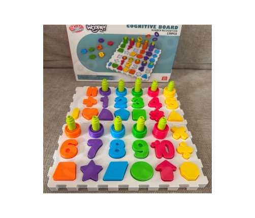 WOOPIE Układanka Montessori Sorter Trening Mózgu Literki Cyferki 139 el