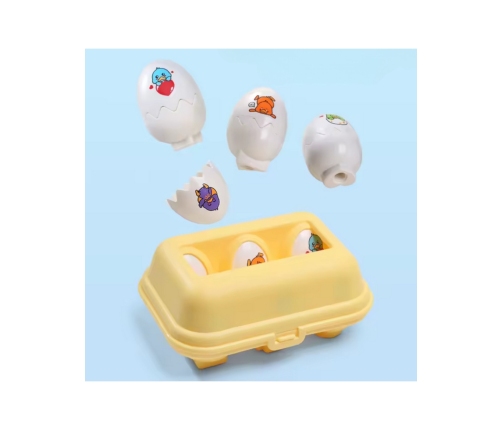 WOOPIE Układanka Sorter Montessori Dopasuj Kształty Wesołe Kurczaczki Jajka 6szt