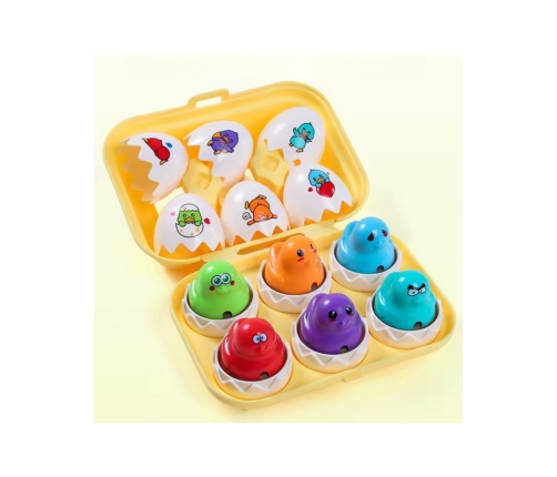 WOOPIE Układanka Sorter Montessori Dopasuj Kształty Wesołe Kurczaczki Jajka 6szt