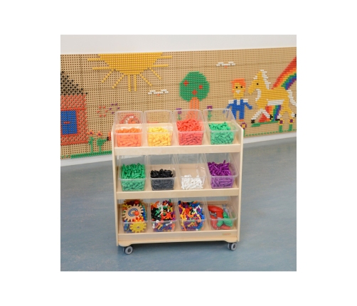 MASTERKIDZ Regał na Kółka - 3 Półki Na Akcesoria Do Tablicy STEM