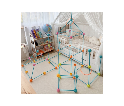 WOOPIE Zestaw Konstrukcyjny XXL Klocki do Budowania Namiotu Bazy Rurki Słomki 340 el.