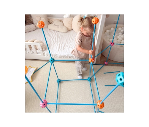 WOOPIE Zestaw Konstrukcyjny XXL Klocki do Budowania Namiotu Bazy Rurki Słomki 340 el.