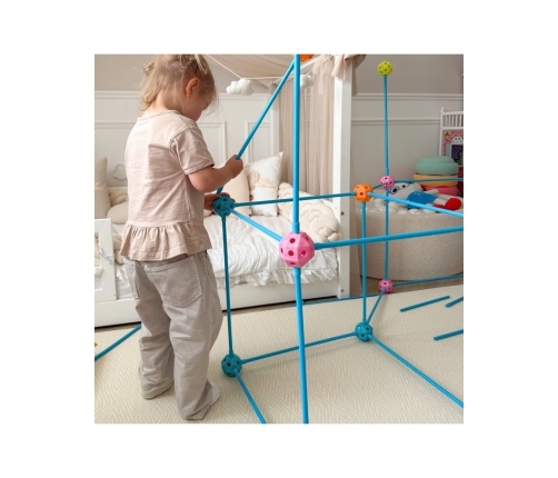 WOOPIE Zestaw Konstrukcyjny XXL Klocki do Budowania Namiotu Bazy Rurki Słomki 340 el.