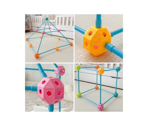 WOOPIE Zestaw Konstrukcyjny XXL Klocki do Budowania Namiotu Bazy Rurki Słomki 340 el.