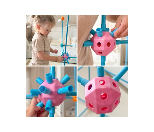 WOOPIE Zestaw Konstrukcyjny XXL Klocki do Budowania Namiotu Bazy Rurki Słomki 340 el.