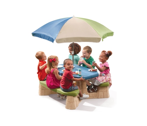 STEP2 Stół Piknikowy z Parasolem i ławeczkami