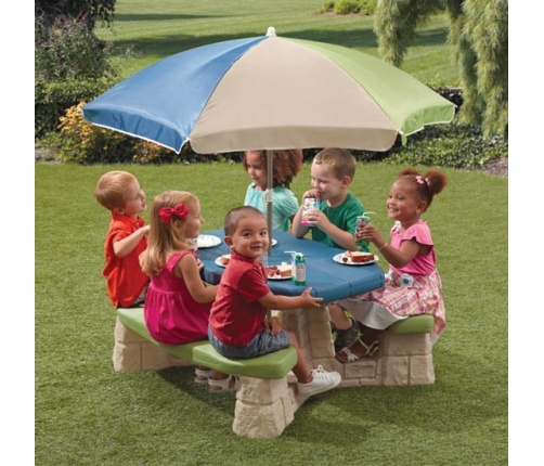 STEP2 Stół Piknikowy z Parasolem i ławeczkami